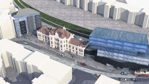 projekt výstavby u nádraží Vyšehrad